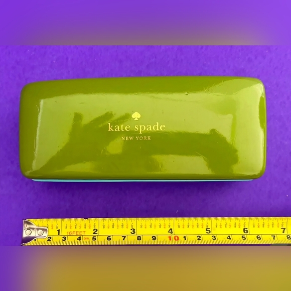 Kate Spade Offical Eye Glass Case ♠️TURQUOISE & CLASSIC GREEN EUC♠️ - Picture 4 of 4